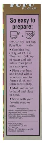 Plantain Fufu Flour African Mix 24oz - Authentic, Premium Quality Fufu Flour with Real Plaintain - 100% Natural - Image 2